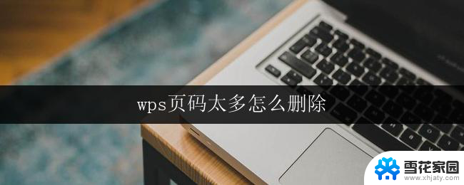 wps页码太多怎么删除 wps页码太多怎么取消