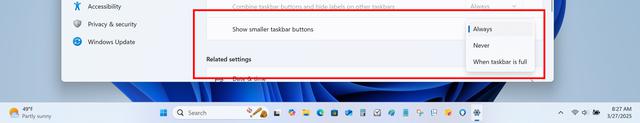 微软发布Win11 Canary 27898预览版：任务栏图标缩放功能更新详解