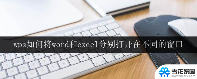 wps如何将word和excel分别打开在不同的窗口 wps office如何将word和excel分开打开在不同的窗口