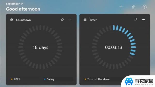 win11电脑如何定时 Win11预览版新小组件定时器和倒数日的使用教程