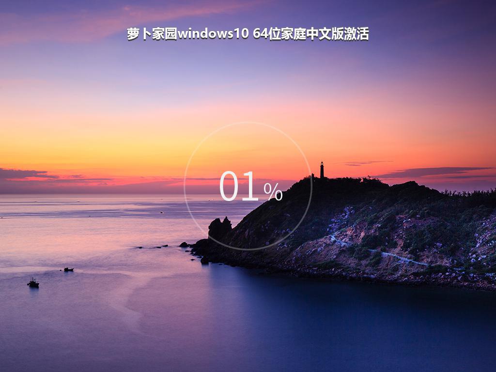 萝卜家园windows10 64位家庭中文版激活